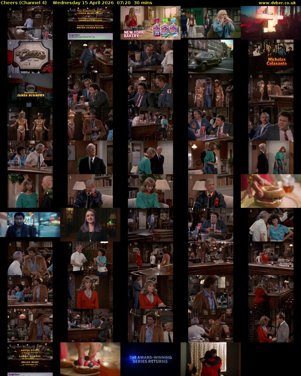 Cheers (Channel 4) Wednesday 15 April 2026 07:20 - 07:50