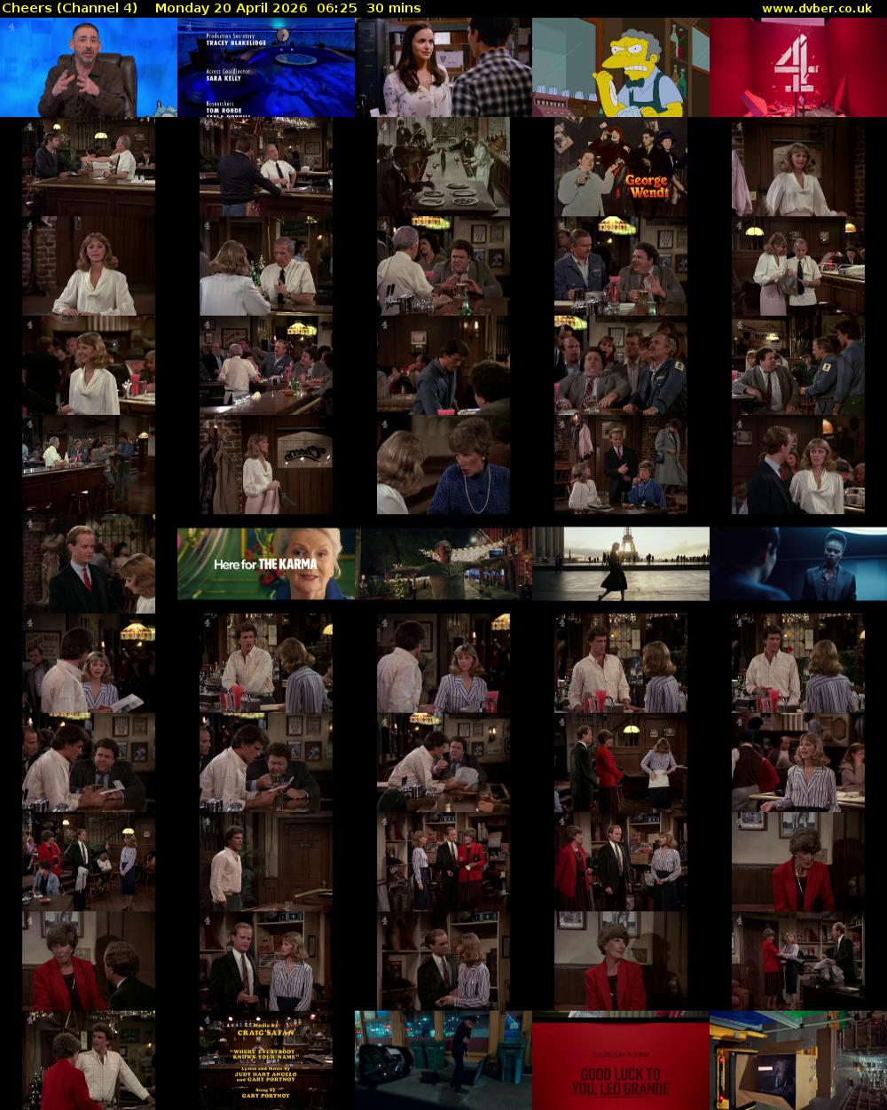 Cheers (Channel 4) Monday 20 April 2026 06:25 - 06:55