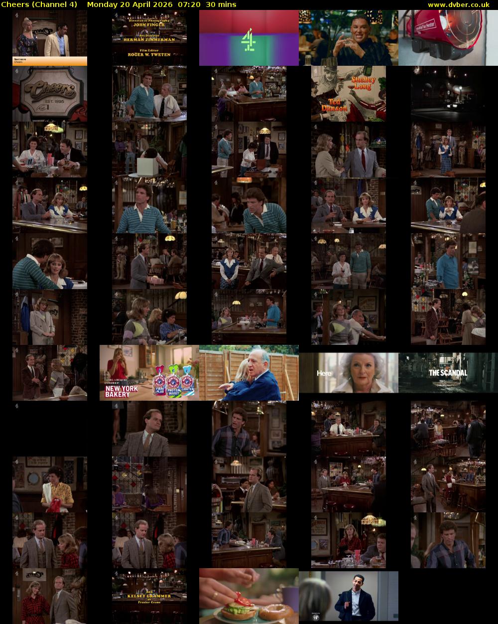 Cheers (Channel 4) Monday 20 April 2026 07:20 - 07:50