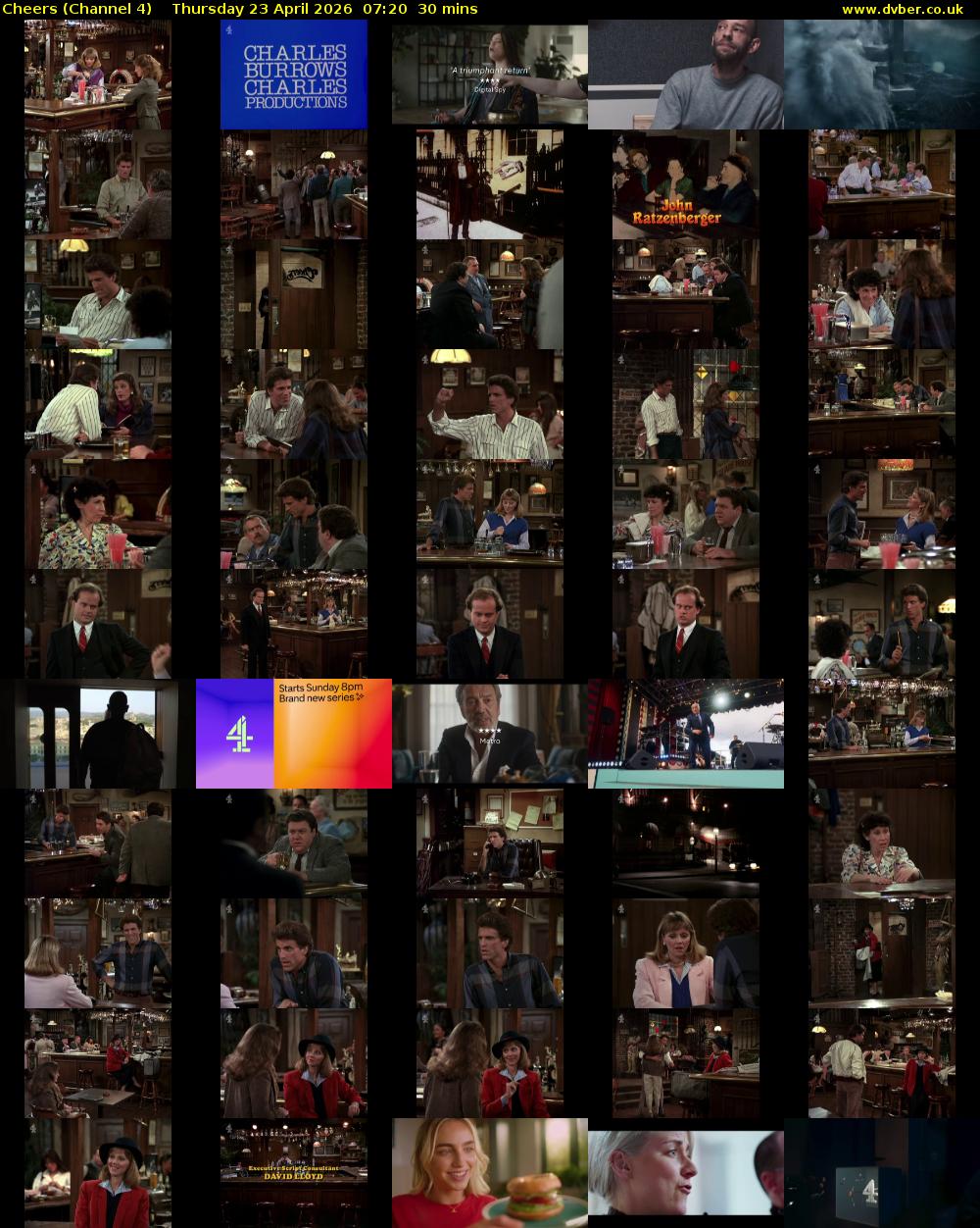 Cheers (Channel 4) Thursday 23 April 2026 07:20 - 07:50