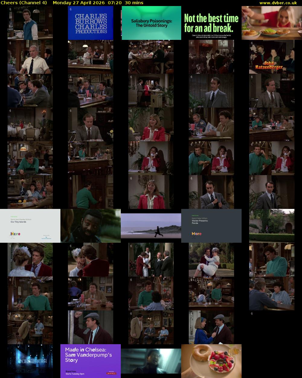 Cheers (Channel 4) Monday 27 April 2026 07:20 - 07:50