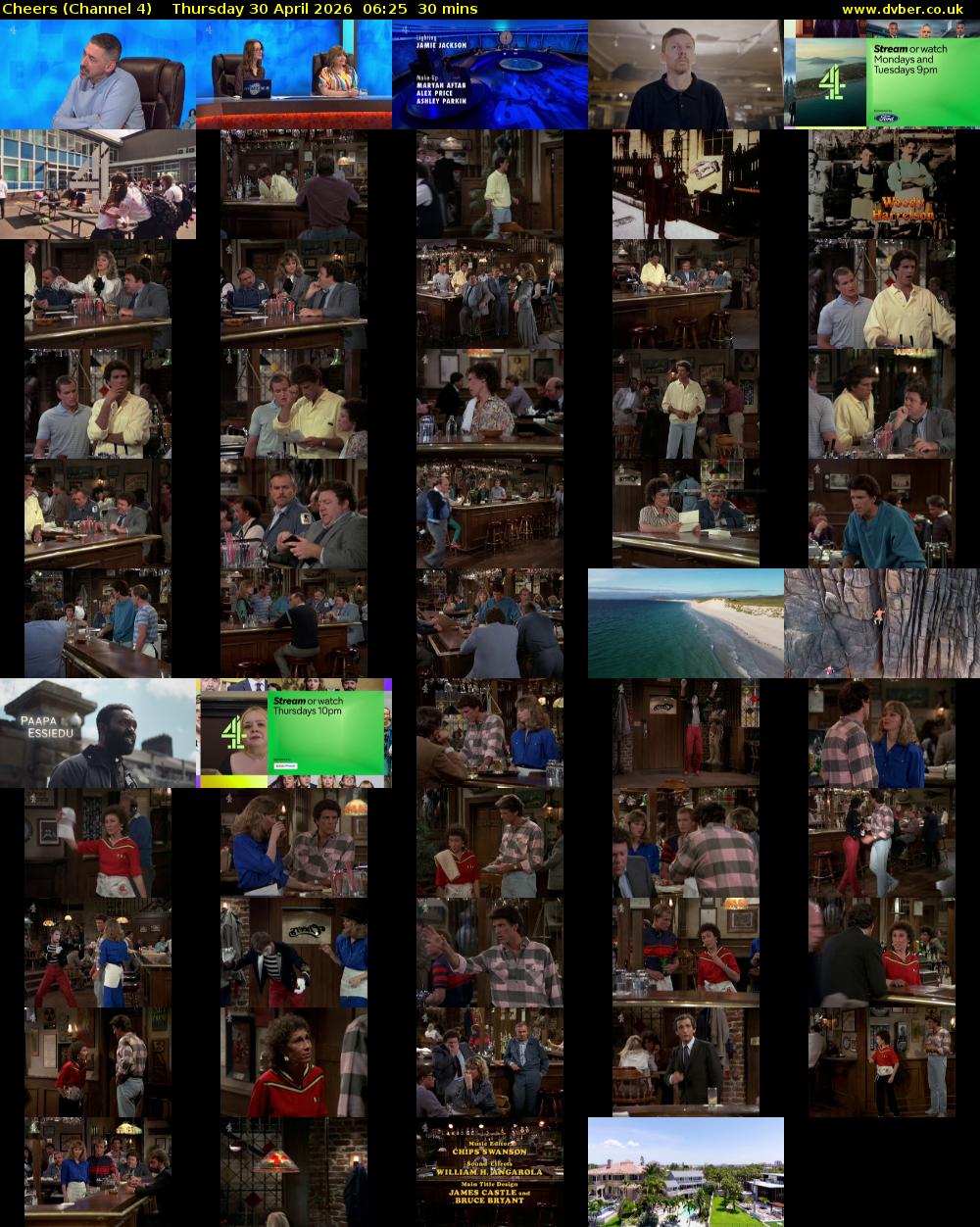 Cheers (Channel 4) Thursday 30 April 2026 06:25 - 06:55