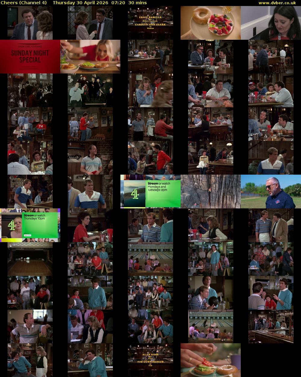 Cheers (Channel 4) Thursday 30 April 2026 07:20 - 07:50