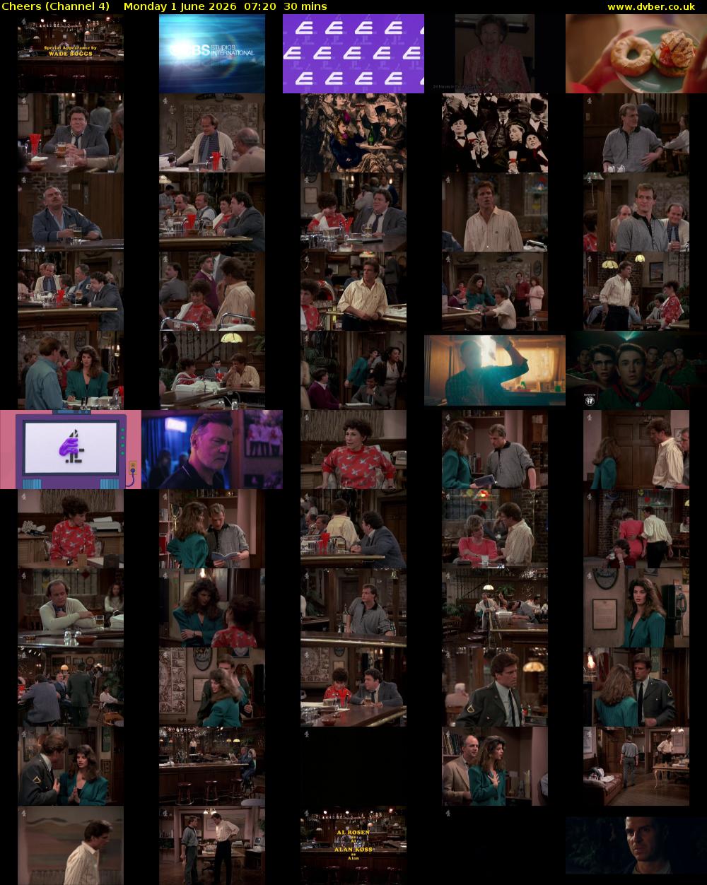 Cheers (Channel 4) Monday 1 June 2026 07:20 - 07:50