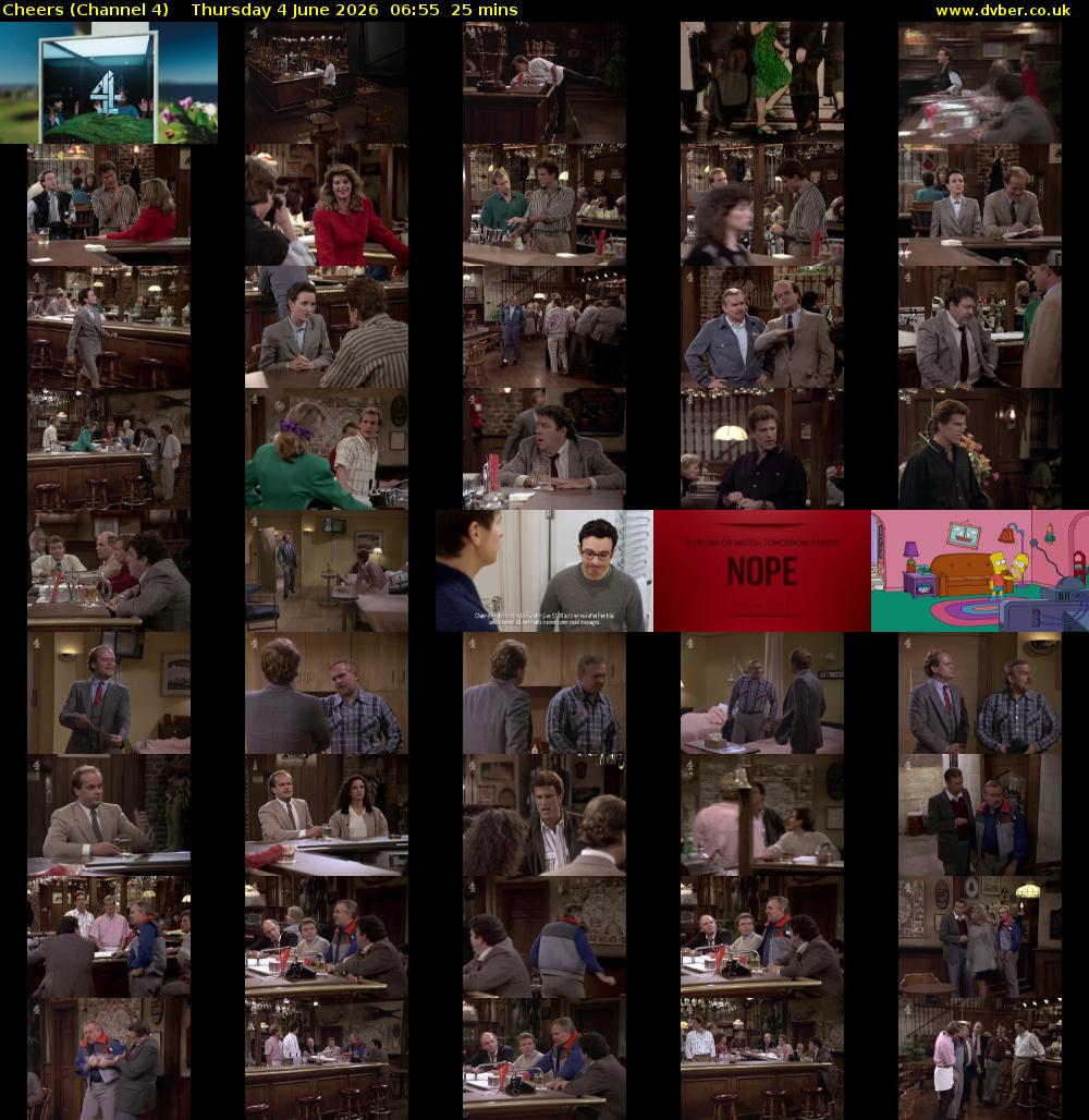 Cheers (Channel 4) Thursday 4 June 2026 06:55 - 07:20