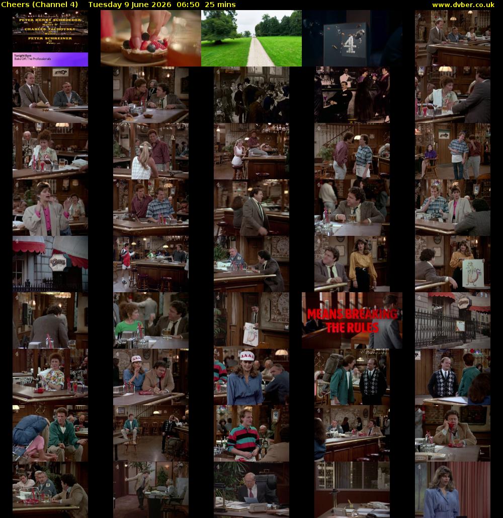 Cheers (Channel 4) Tuesday 9 June 2026 06:50 - 07:15