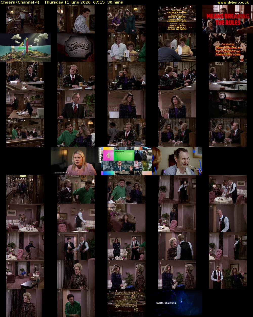 Cheers (Channel 4) Thursday 11 June 2026 07:15 - 07:45