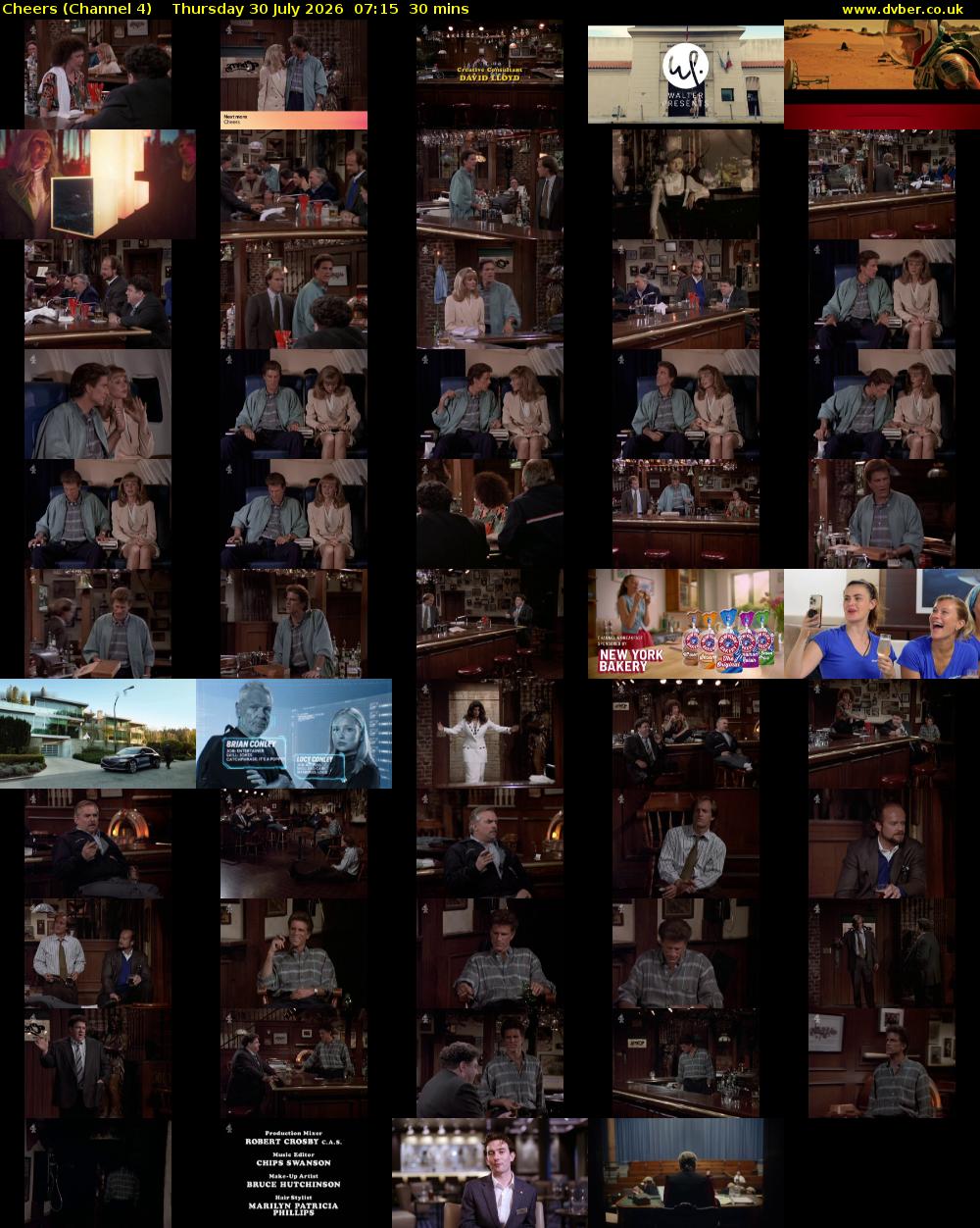 Cheers (Channel 4) Thursday 30 July 2026 07:15 - 07:45