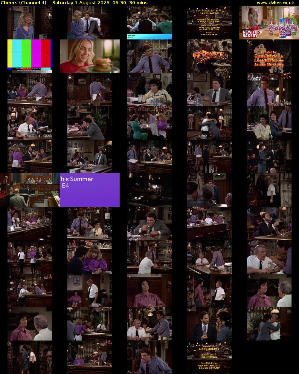 Cheers (Channel 4) Saturday 1 August 2026 06:30 - 07:00