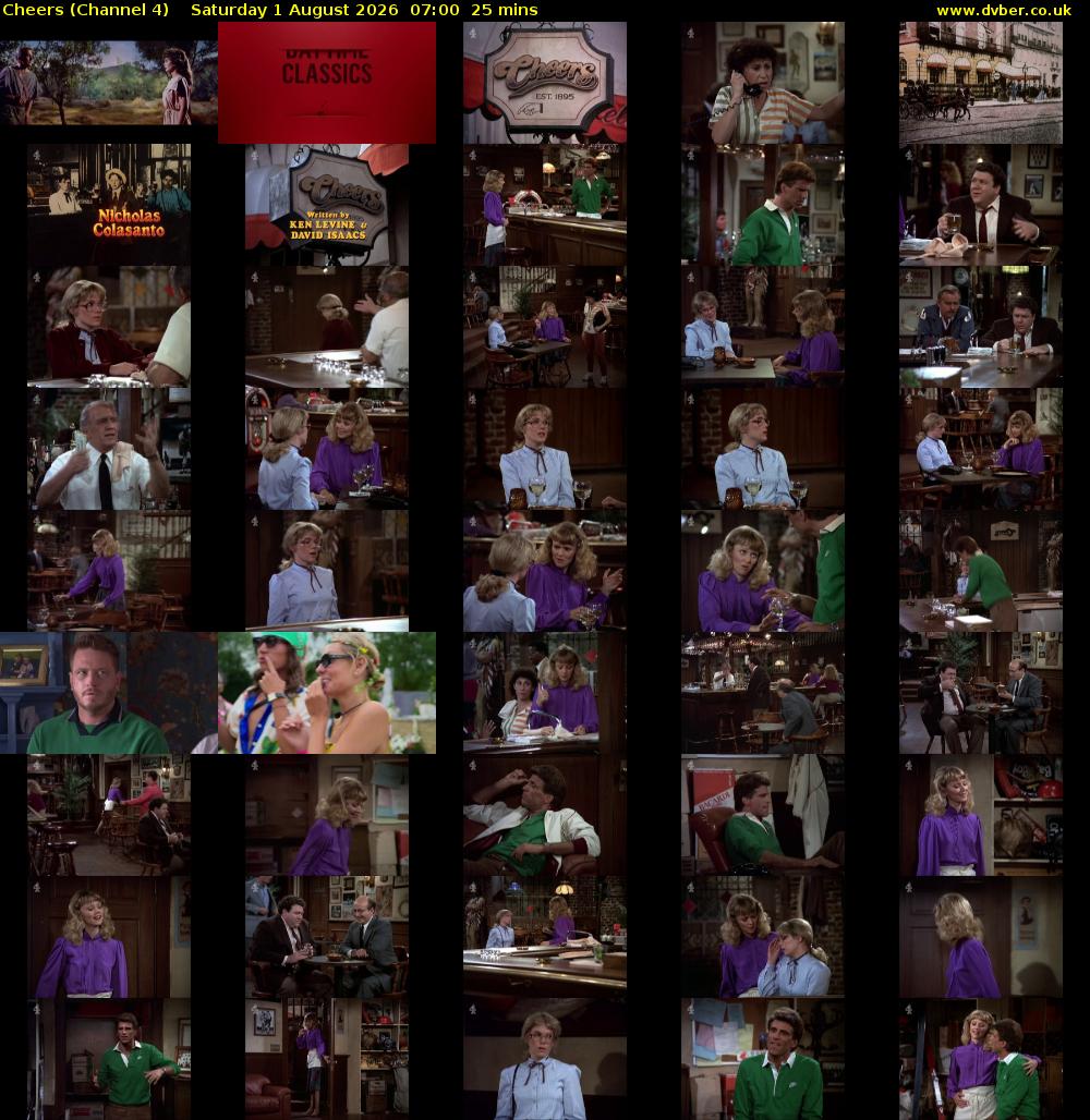 Cheers (Channel 4) Saturday 1 August 2026 07:00 - 07:25