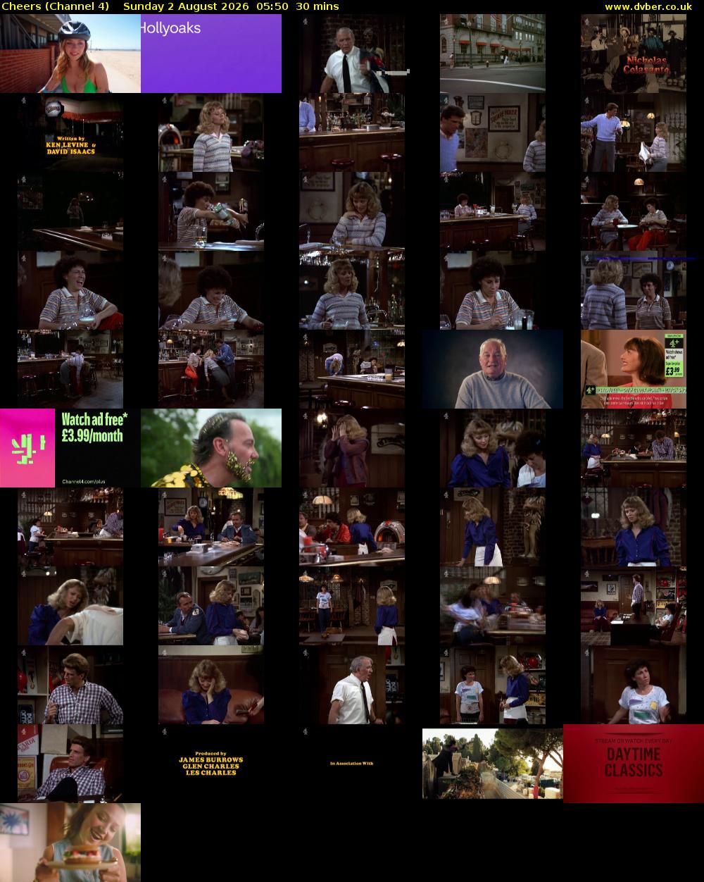 Cheers (Channel 4) Sunday 2 August 2026 05:50 - 06:20