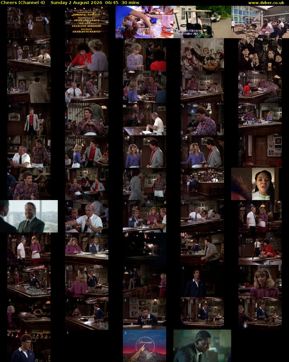 Cheers (Channel 4) Sunday 2 August 2026 06:45 - 07:15