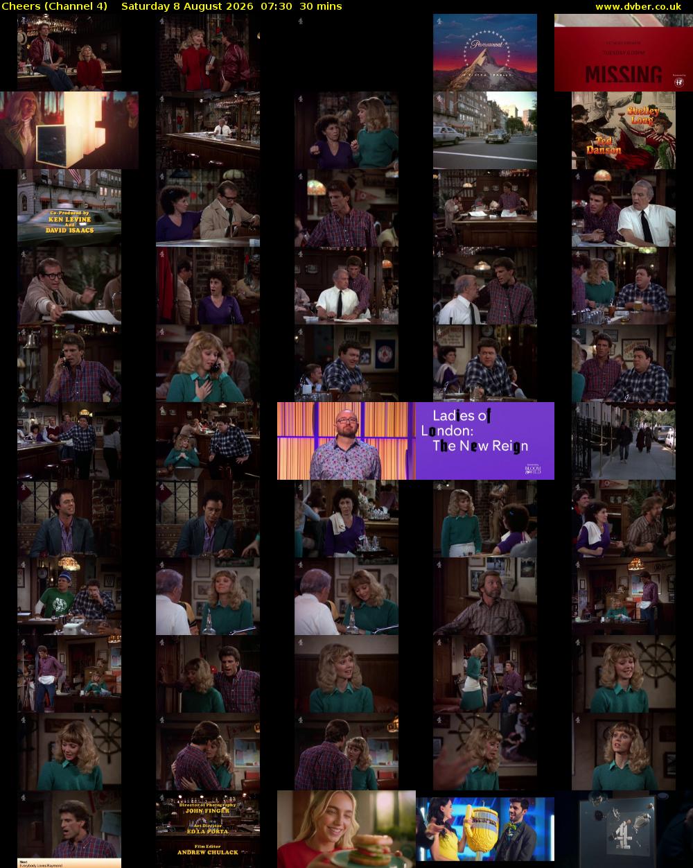 Cheers (Channel 4) Saturday 8 August 2026 07:30 - 08:00