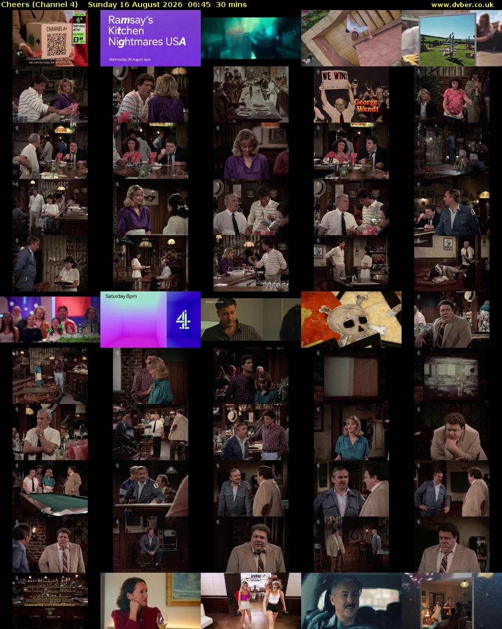Cheers (Channel 4) Sunday 16 August 2026 06:45 - 07:15