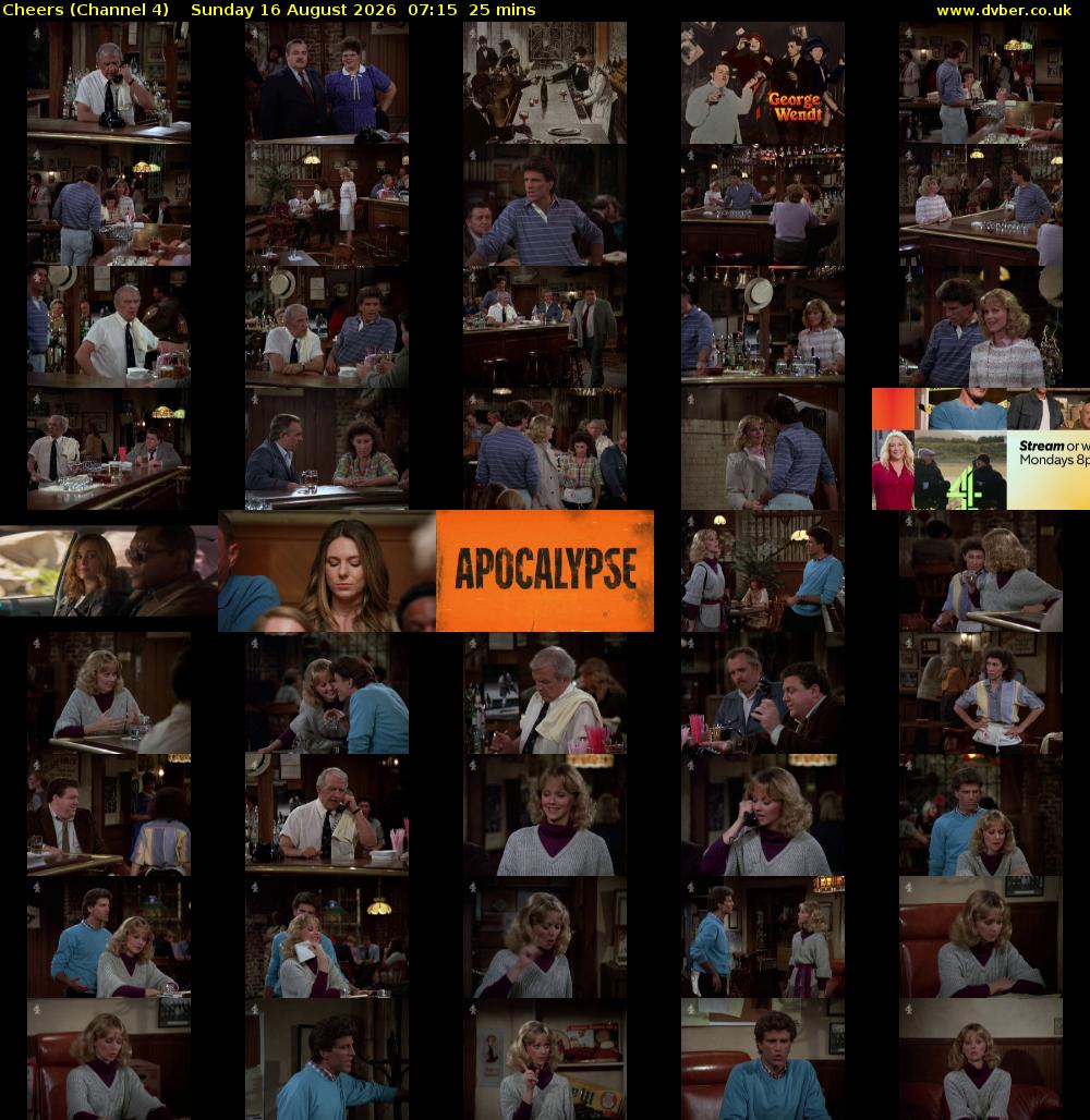 Cheers (Channel 4) Sunday 16 August 2026 07:15 - 07:40