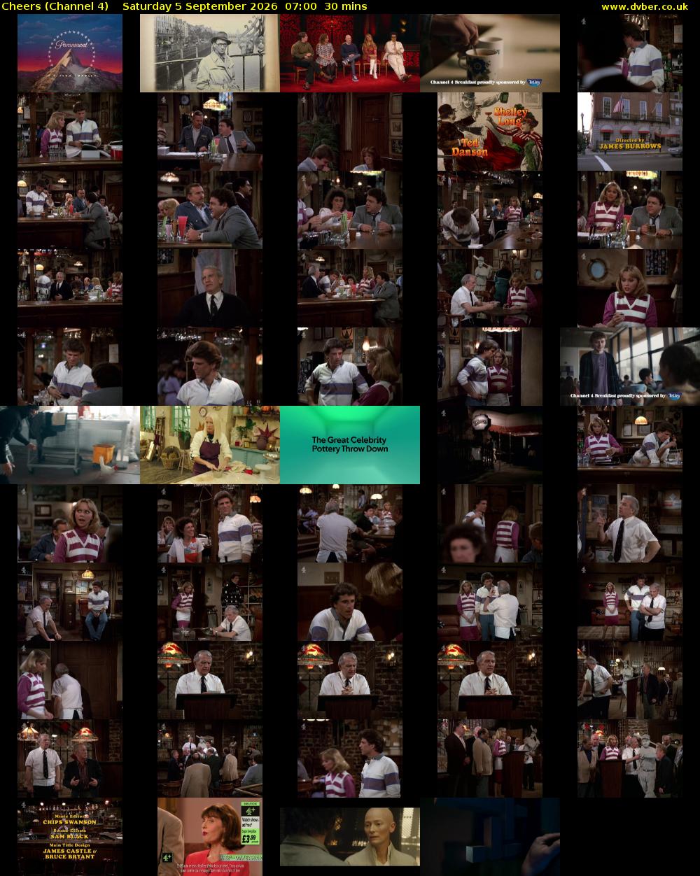 Cheers (Channel 4) Saturday 5 September 2026 07:00 - 07:30