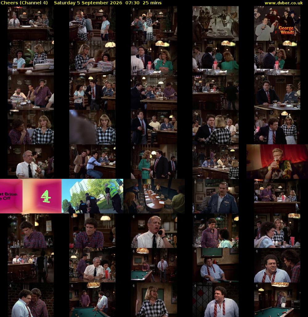 Cheers (Channel 4) Saturday 5 September 2026 07:30 - 07:55