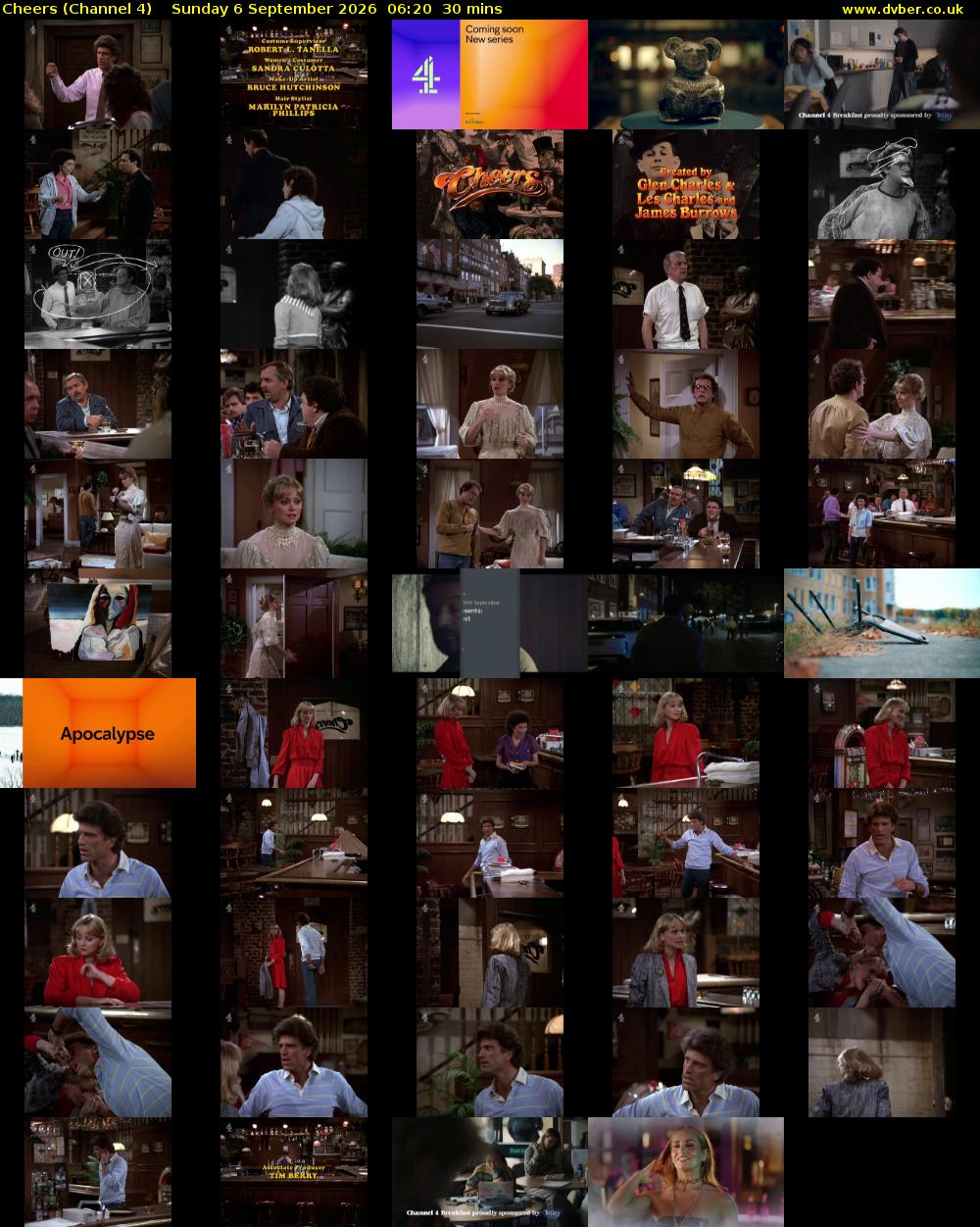 Cheers (Channel 4) Sunday 6 September 2026 06:20 - 06:50