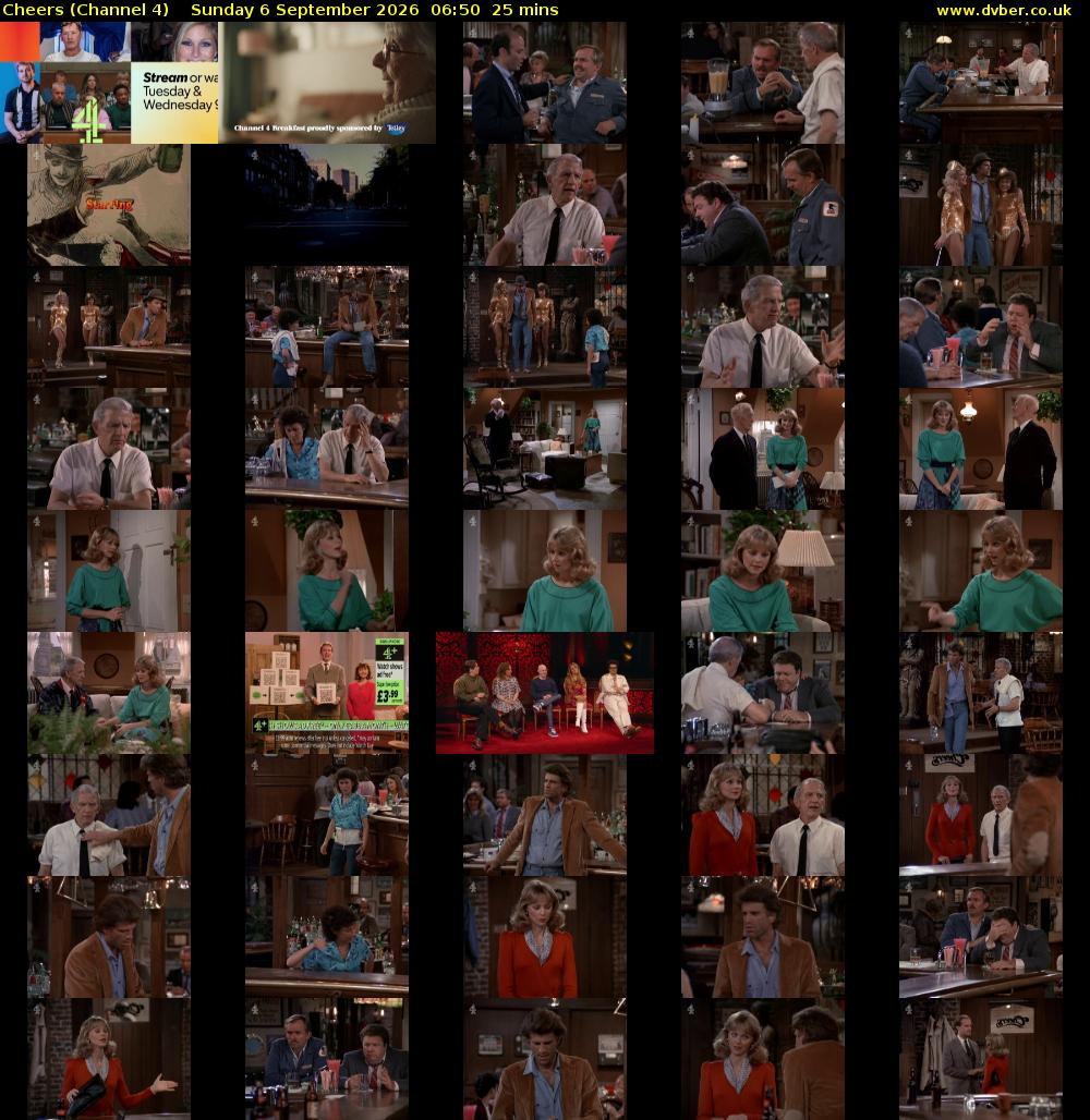 Cheers (Channel 4) Sunday 6 September 2026 06:50 - 07:15