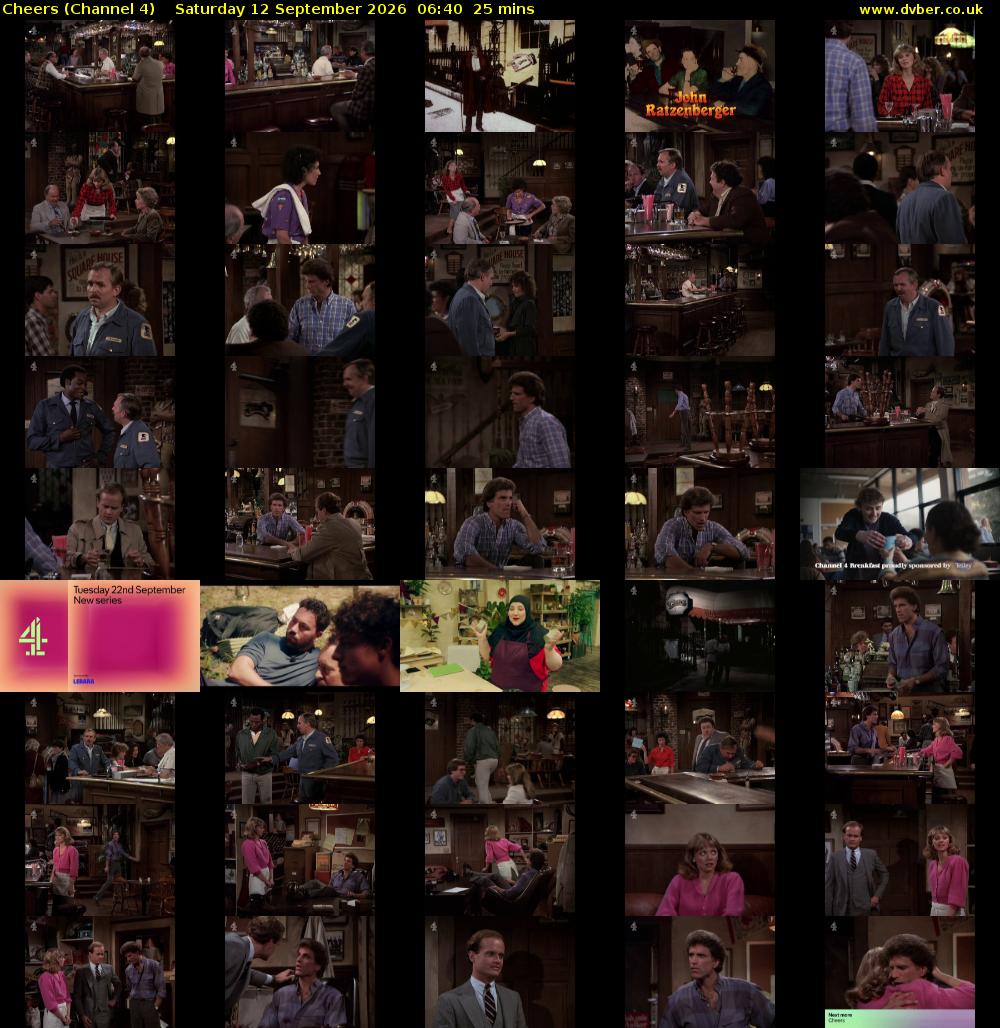 Cheers (Channel 4) Saturday 12 September 2026 06:40 - 07:05