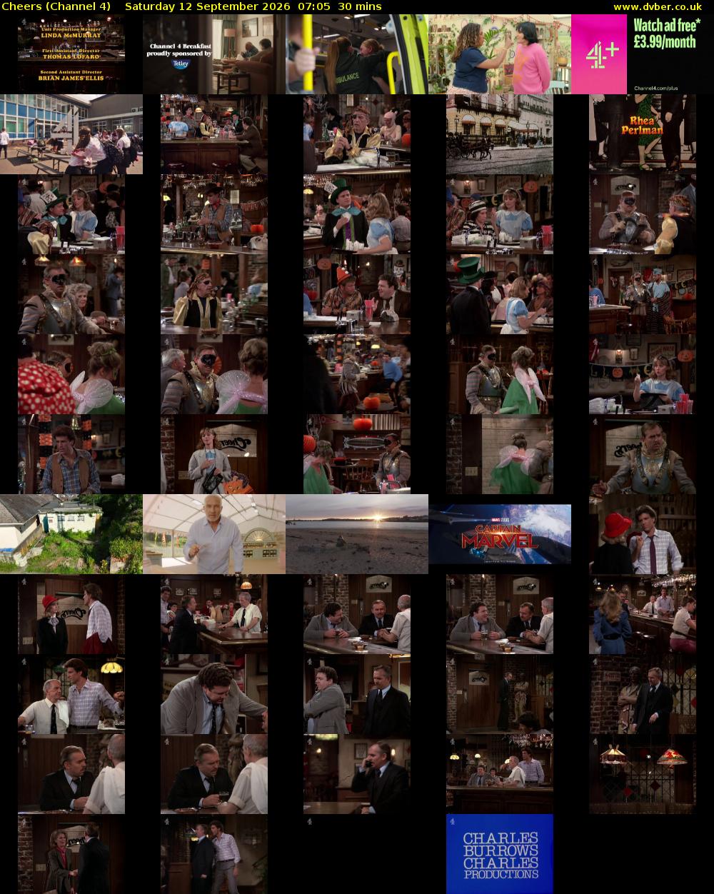 Cheers (Channel 4) Saturday 12 September 2026 07:05 - 07:35