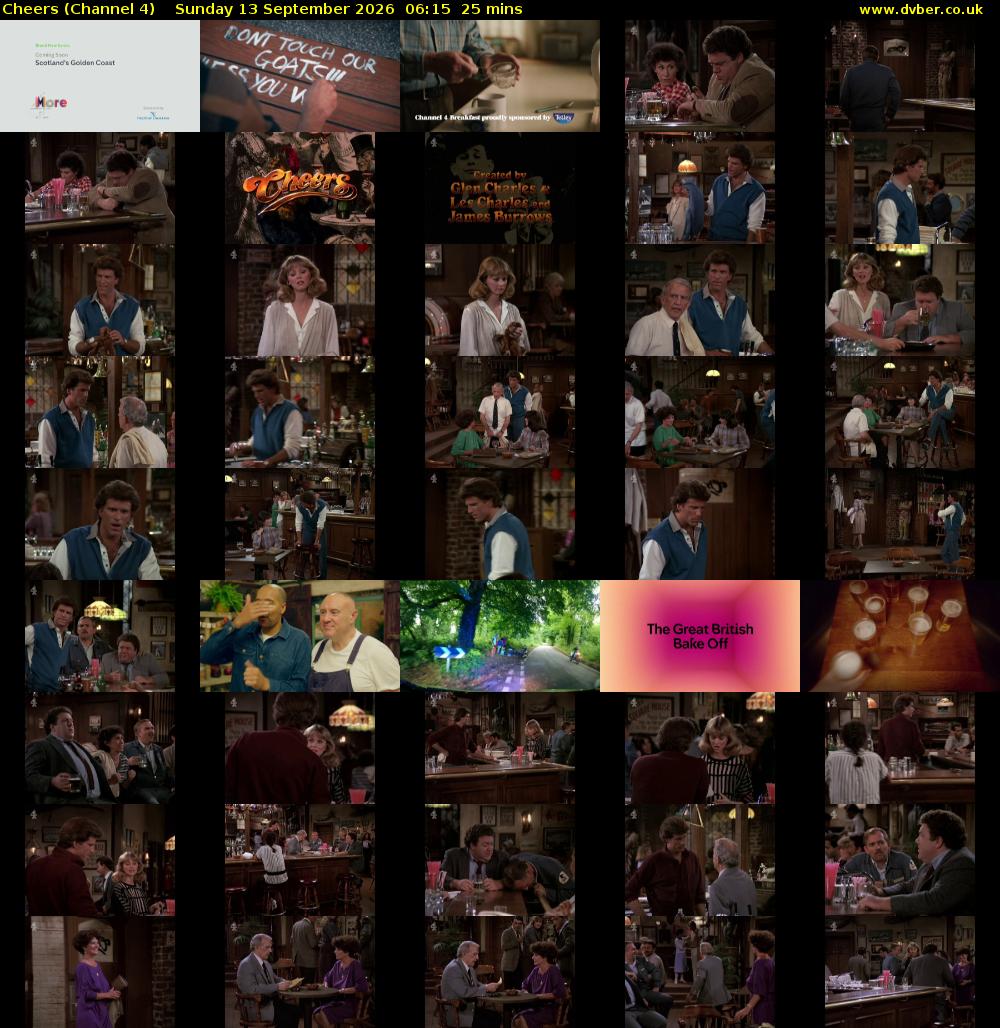 Cheers (Channel 4) Sunday 13 September 2026 06:15 - 06:40