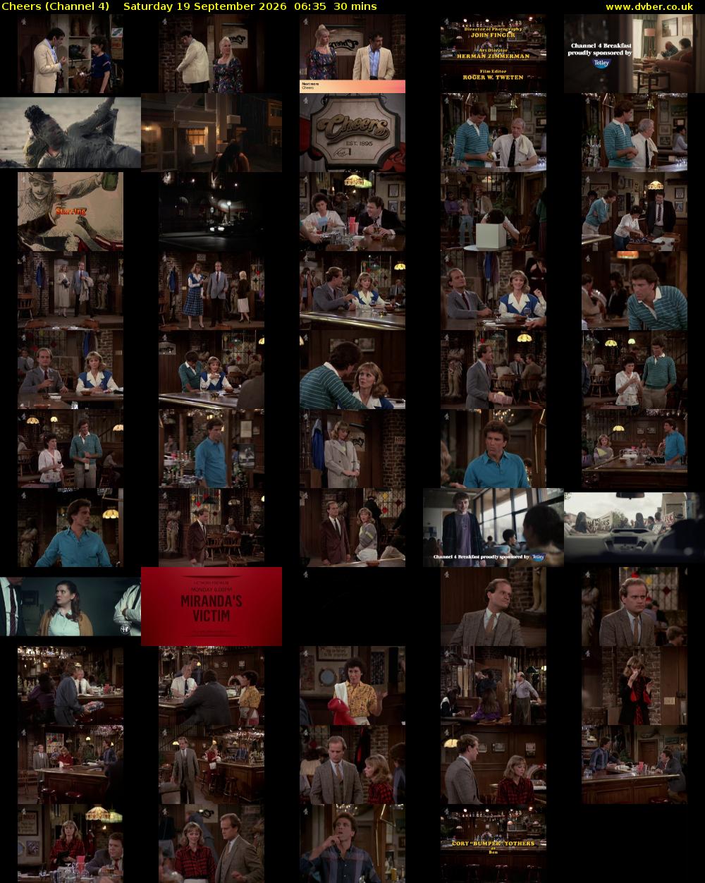 Cheers (Channel 4) Saturday 19 September 2026 06:35 - 07:05