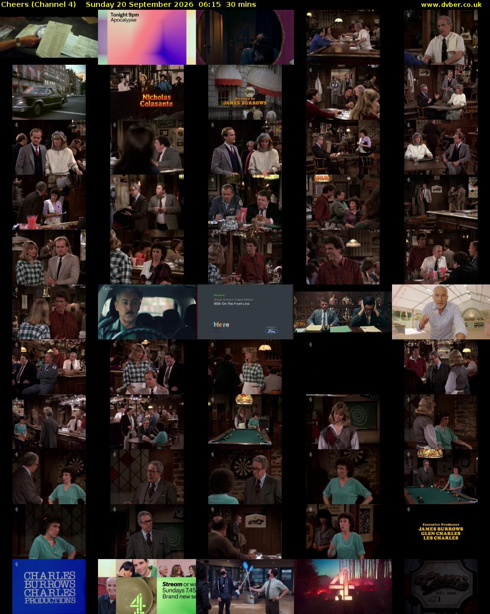 Cheers (Channel 4) Sunday 20 September 2026 06:15 - 06:45