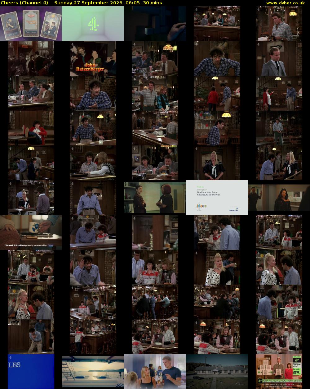 Cheers (Channel 4) Sunday 27 September 2026 06:05 - 06:35