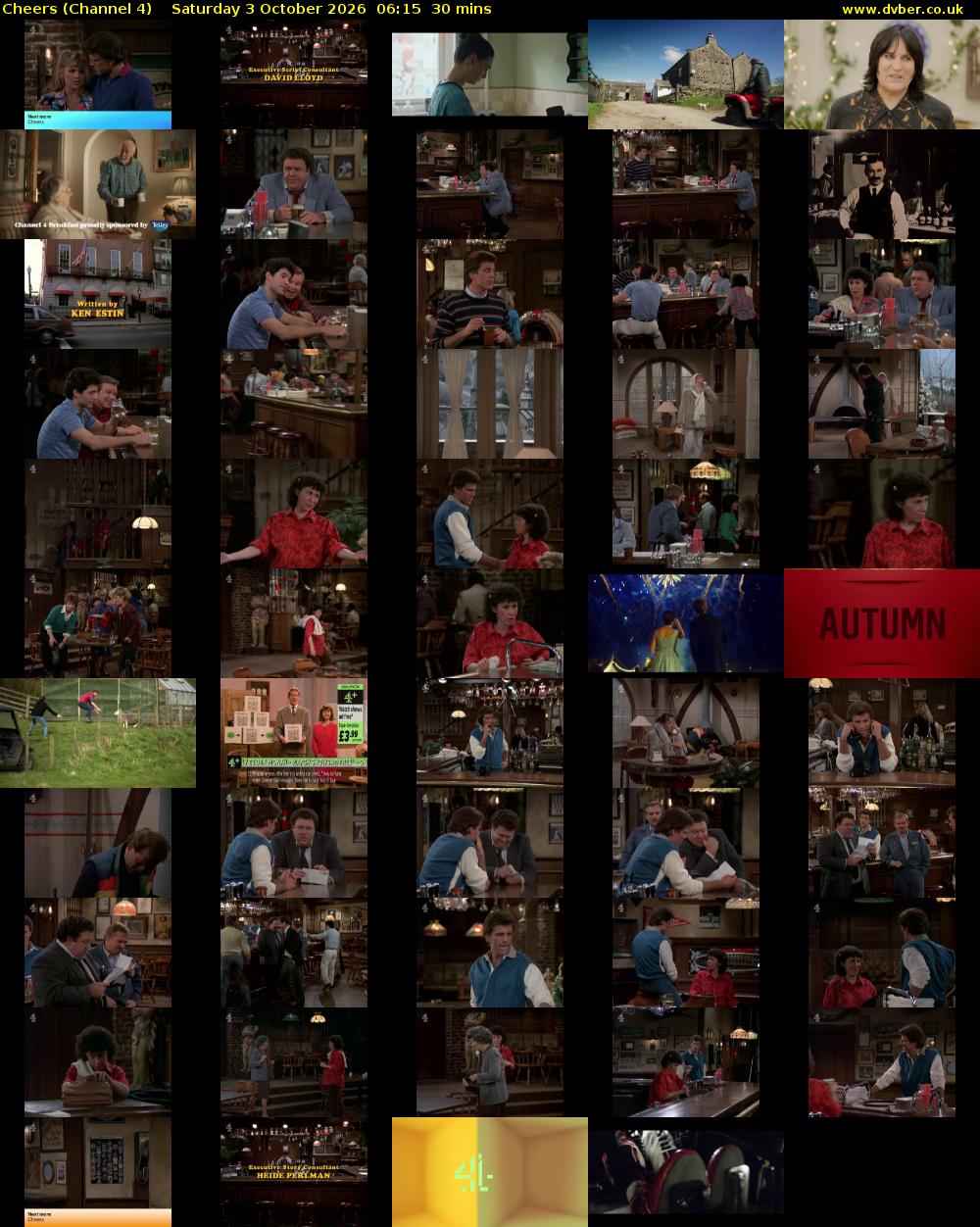 Cheers (Channel 4) Saturday 3 October 2026 06:15 - 06:45