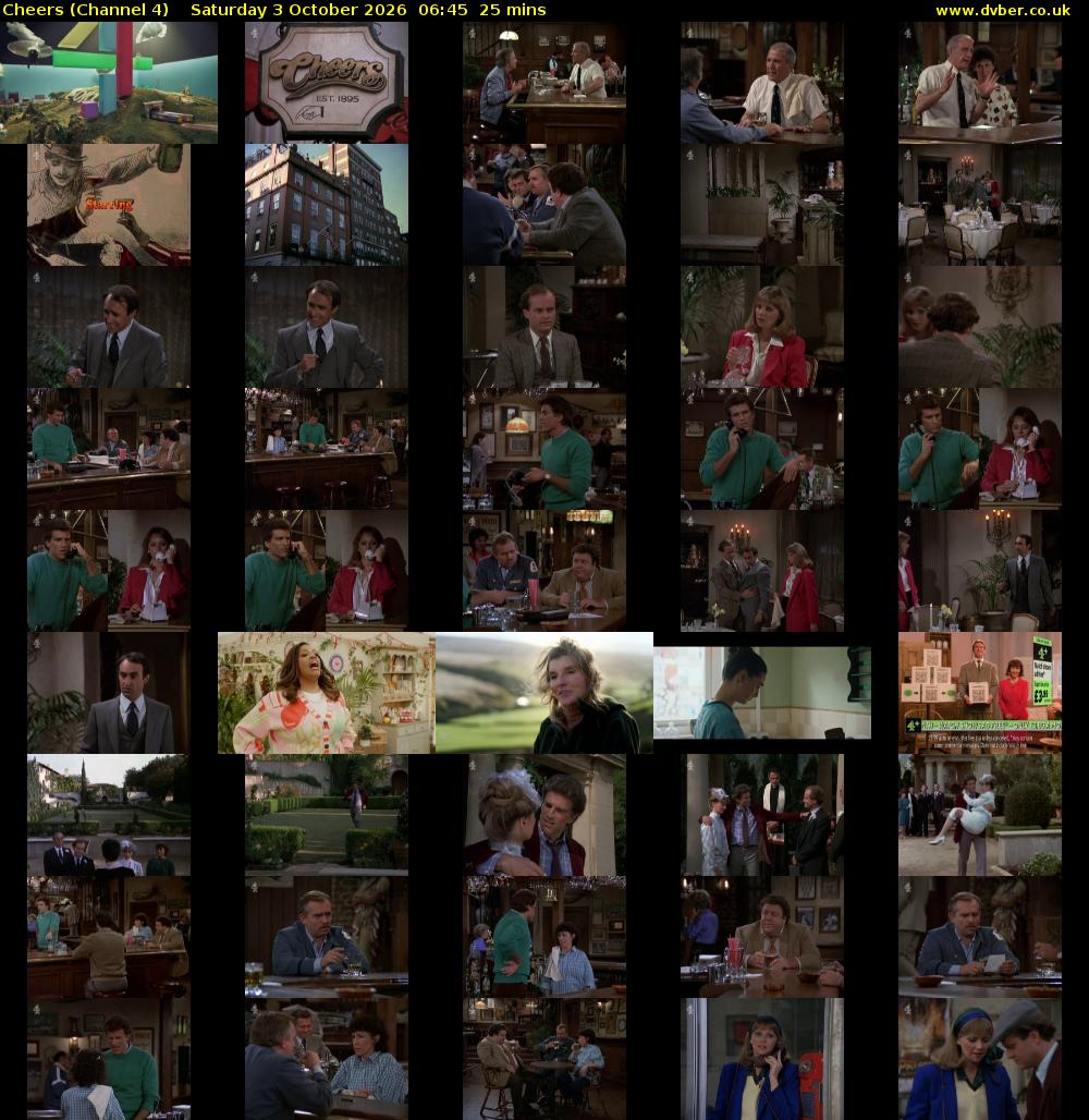 Cheers (Channel 4) Saturday 3 October 2026 06:45 - 07:10