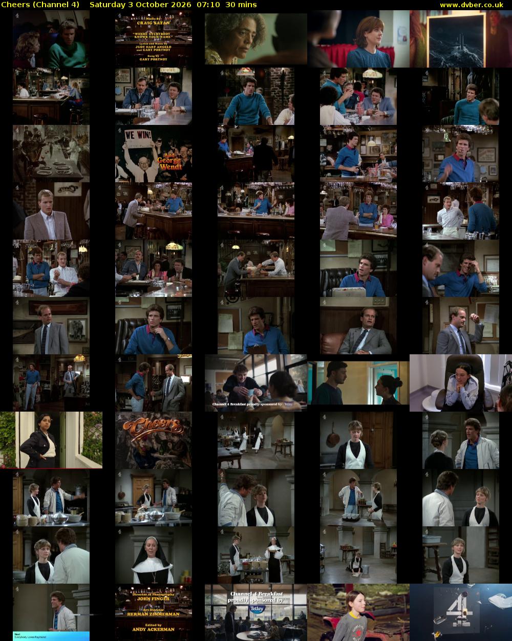 Cheers (Channel 4) Saturday 3 October 2026 07:10 - 07:40