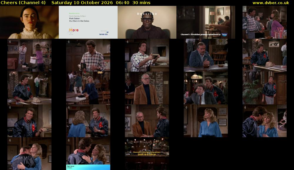 Cheers (Channel 4) Saturday 10 October 2026 06:40 - 07:10