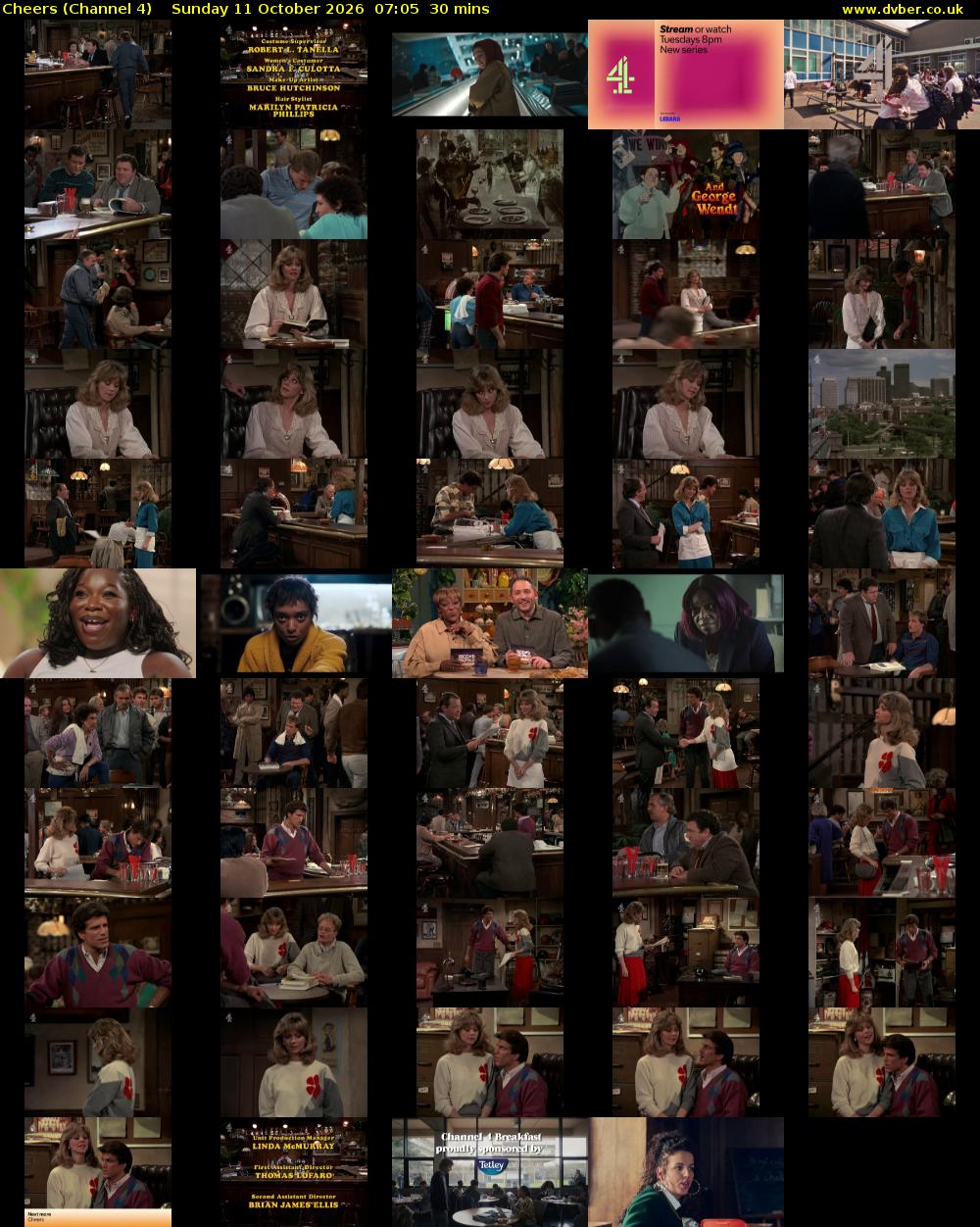 Cheers (Channel 4) Sunday 11 October 2026 07:05 - 07:35
