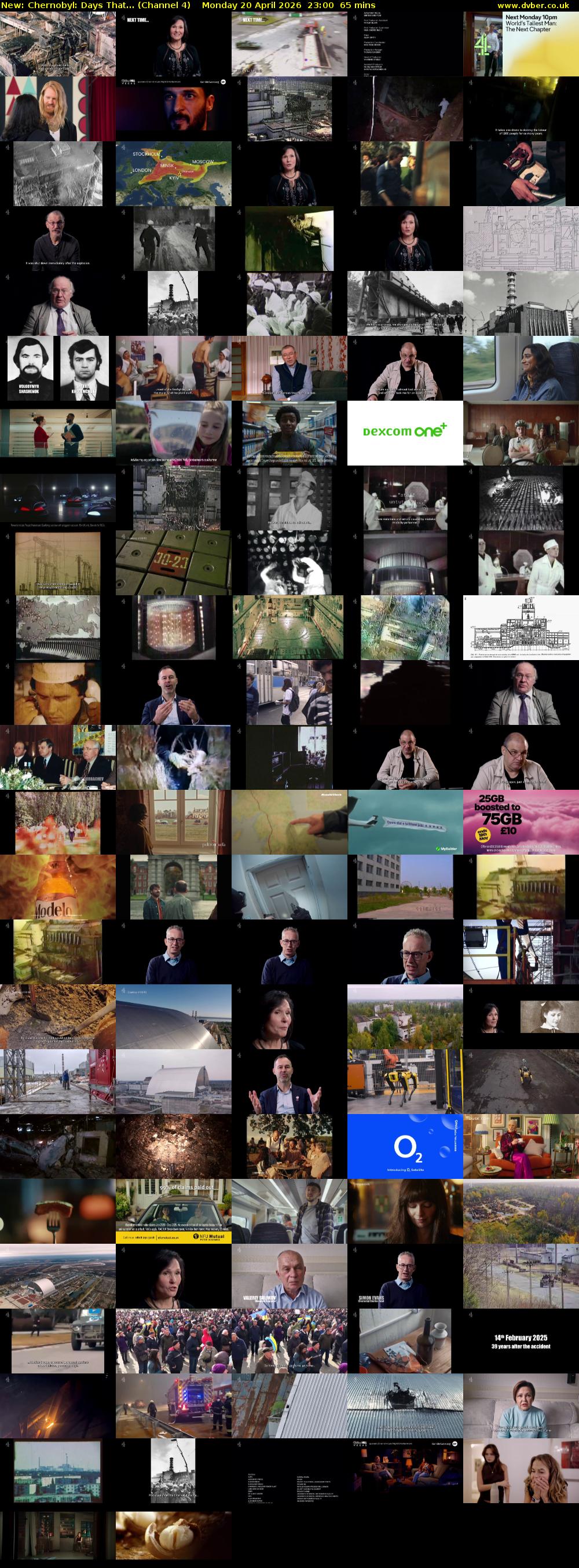 Chernobyl: Days That... (Channel 4) Monday 20 April 2026 23:00 - 00:05