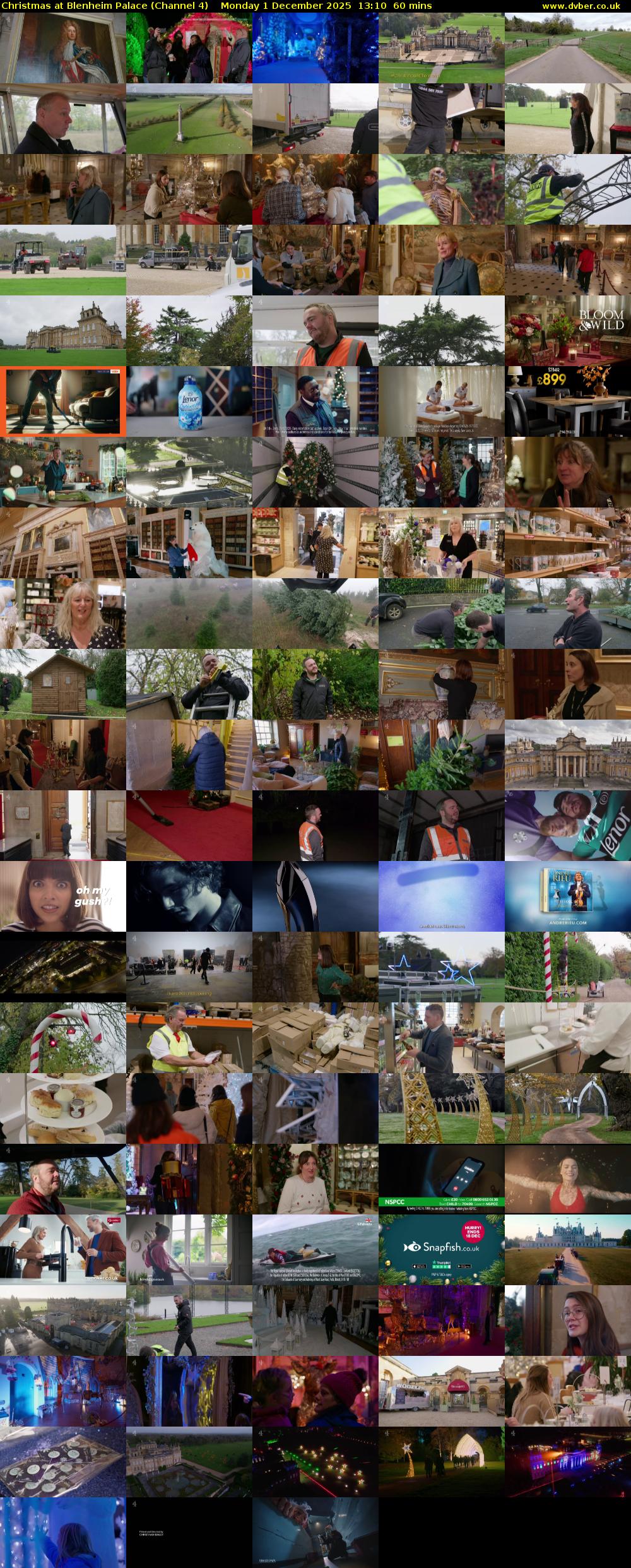 Christmas at Blenheim Palace (Channel 4) Monday 1 December 2025 13:10 - 14:10