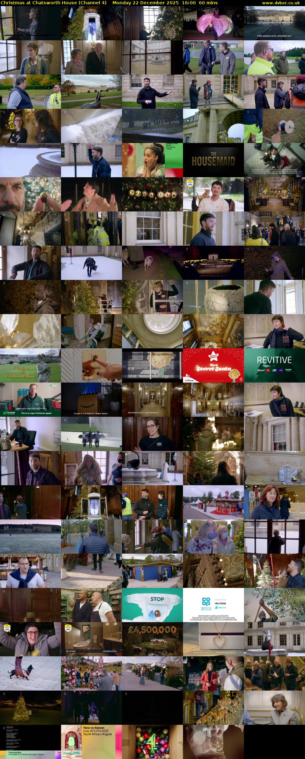 Christmas at Chatsworth House (Channel 4) Monday 22 December 2025 16:00 - 17:00