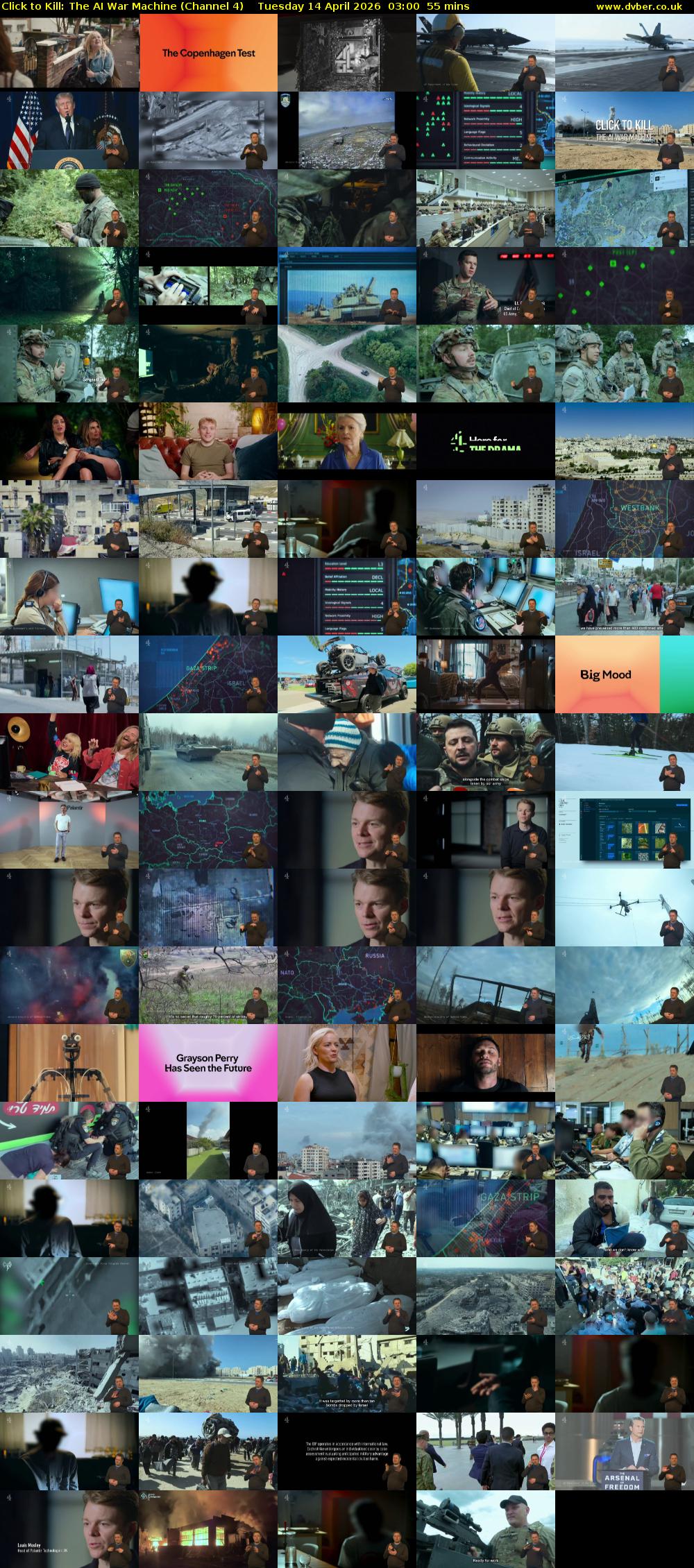 Click to Kill: The AI War Machine (Channel 4) Tuesday 14 April 2026 03:00 - 03:55