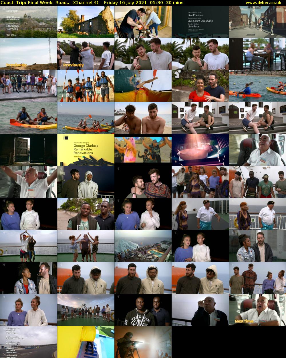 Coach Trip: Final Week: Road... (Channel 4) Friday 16 July 2021 05:30 - 06:00