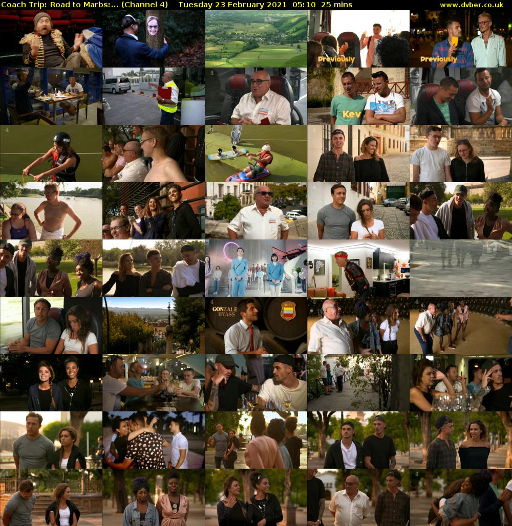 Coach Trip: Road to Marbs:... (Channel 4) Tuesday 23 February 2021 05:10 - 05:35
