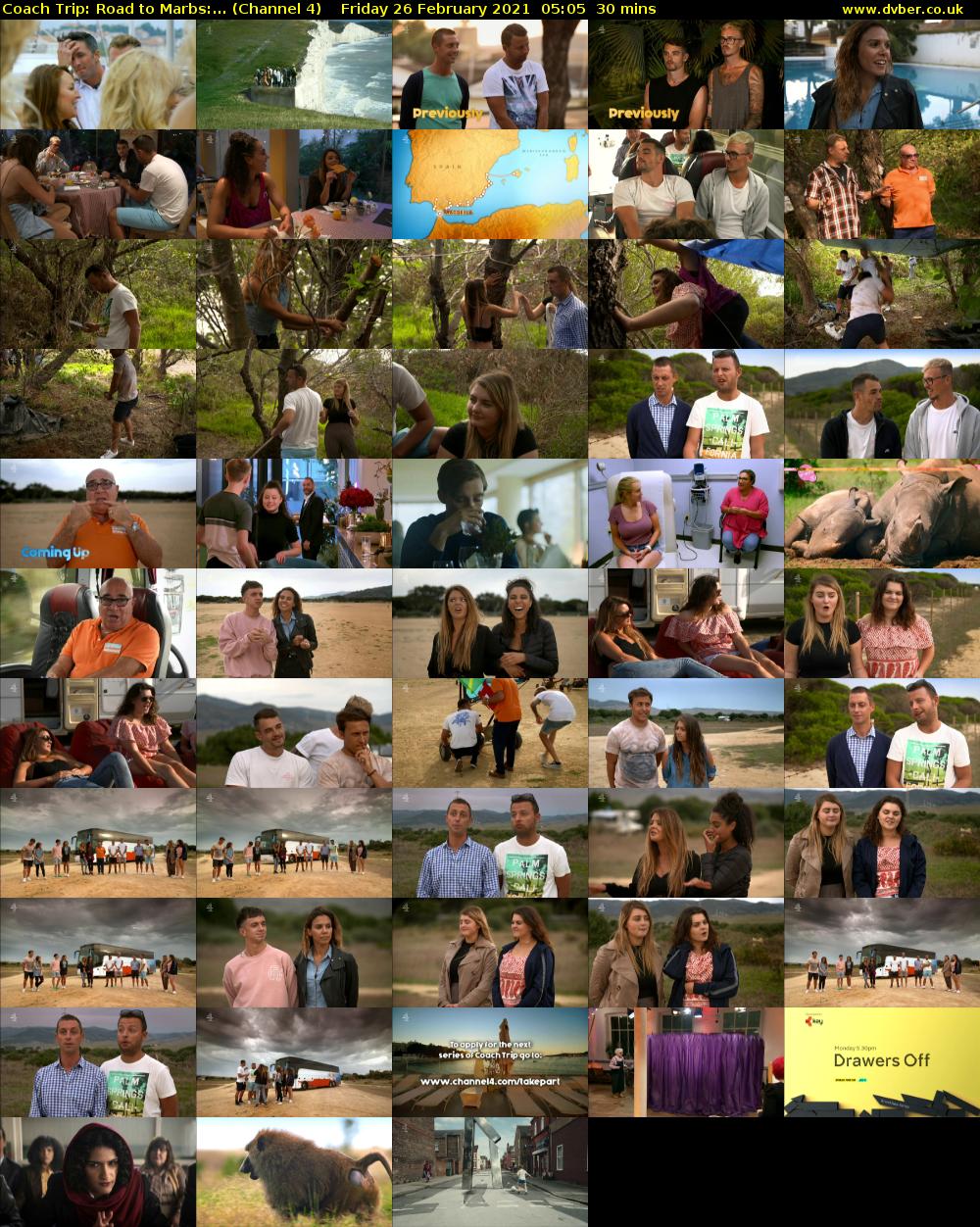 Coach Trip: Road to Marbs:... (Channel 4) Friday 26 February 2021 05:05 - 05:35