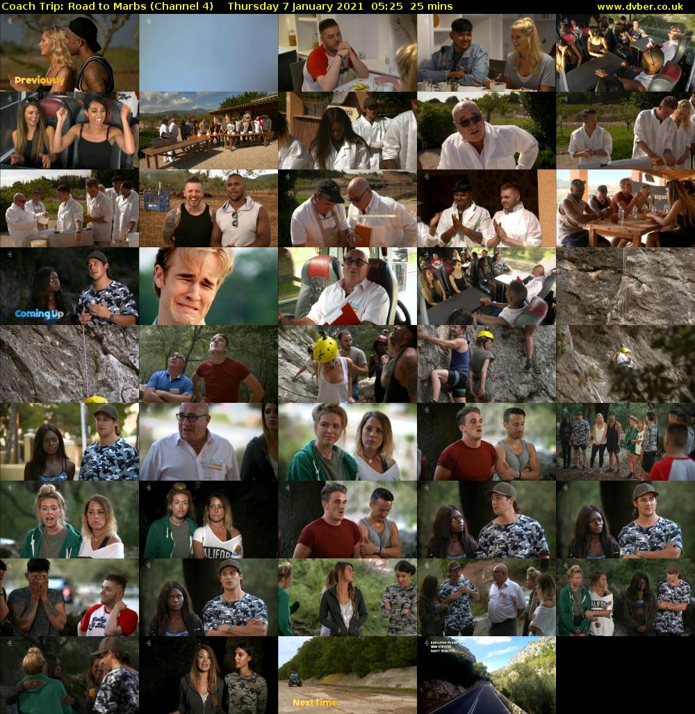 Coach Trip: Road to Marbs (Channel 4) Thursday 7 January 2021 05:25 - 05:50