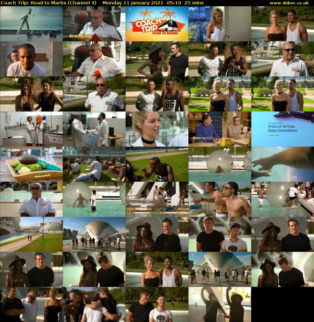 Coach Trip: Road to Marbs (Channel 4) Monday 11 January 2021 05:10 - 05:35