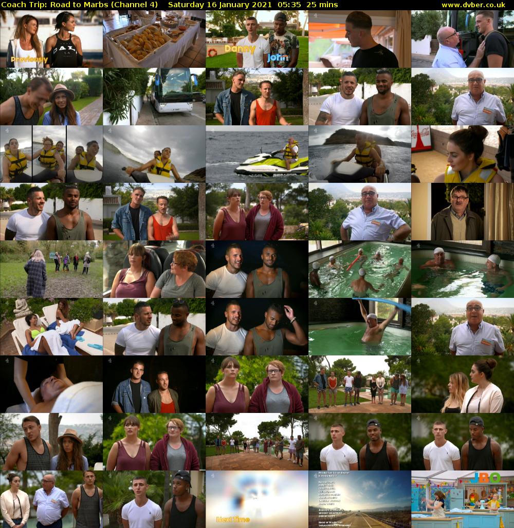 Coach Trip: Road to Marbs (Channel 4) Saturday 16 January 2021 05:35 - 06:00