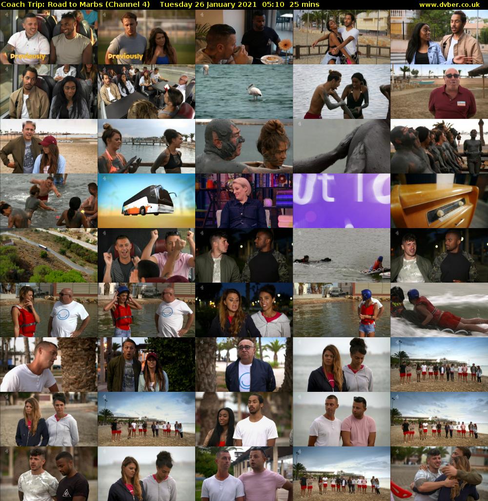 Coach Trip: Road to Marbs (Channel 4) Tuesday 26 January 2021 05:10 - 05:35