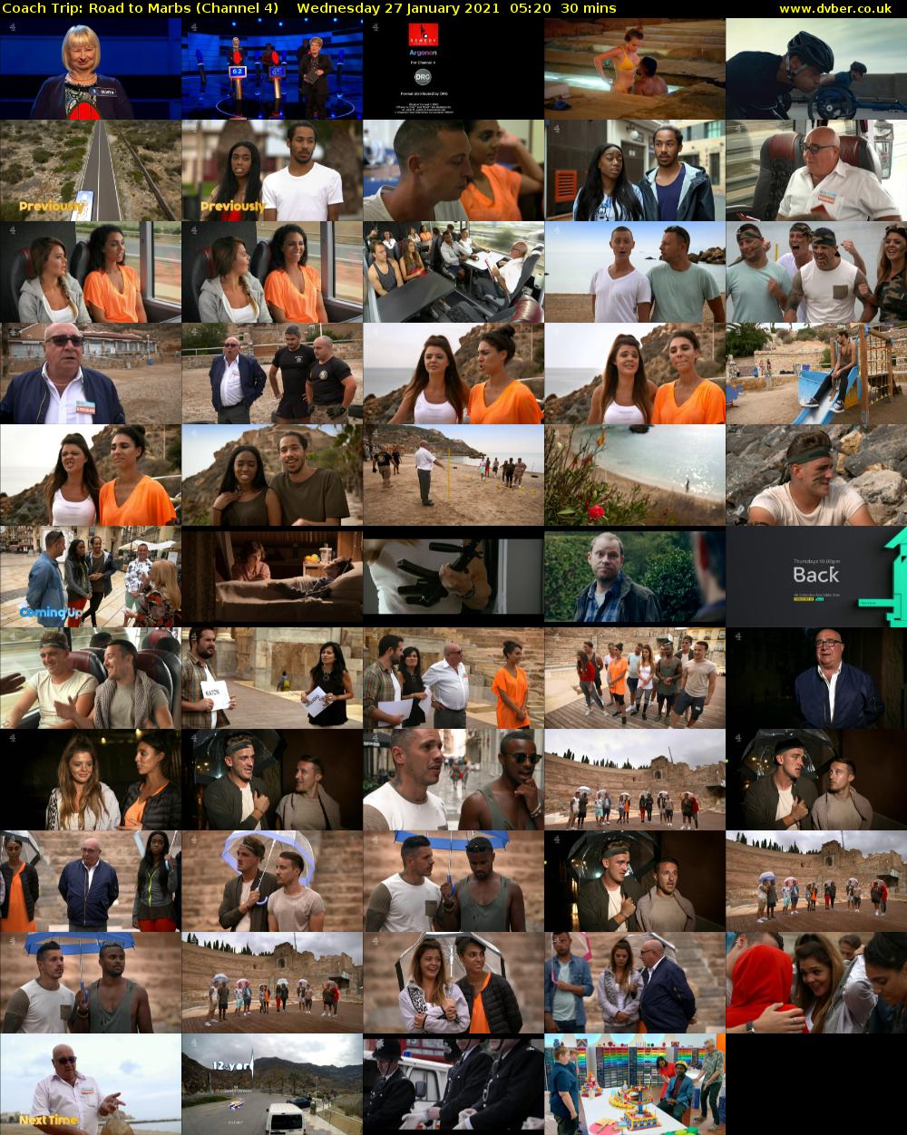 Coach Trip: Road to Marbs (Channel 4) Wednesday 27 January 2021 05:20 - 05:50