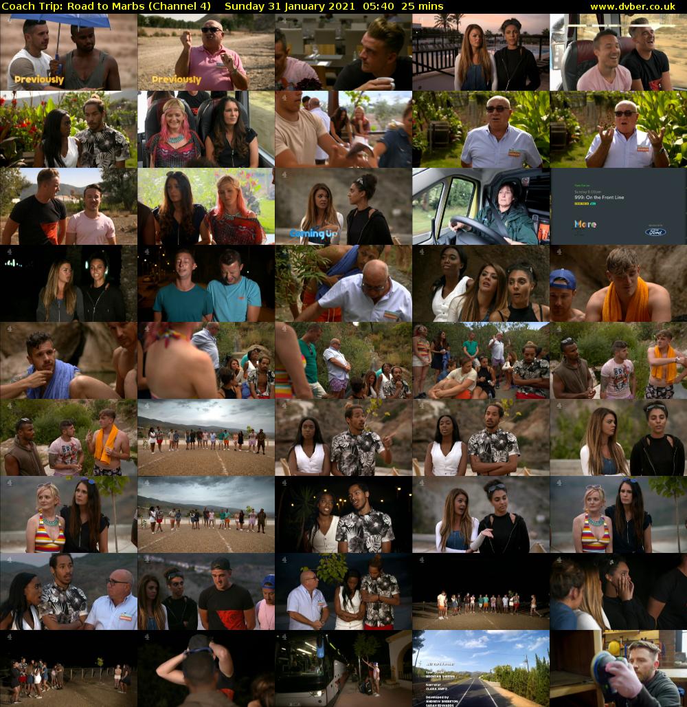 Coach Trip: Road to Marbs (Channel 4) Sunday 31 January 2021 05:40 - 06:05
