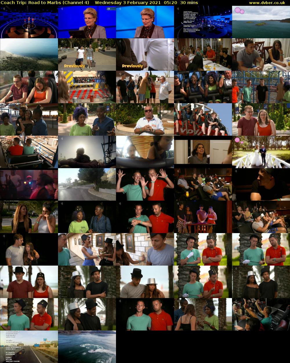 Coach Trip: Road to Marbs (Channel 4) Wednesday 3 February 2021 05:20 - 05:50