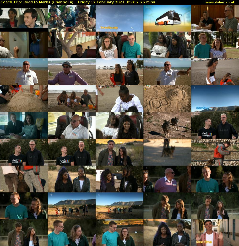 Coach Trip: Road to Marbs (Channel 4) Friday 12 February 2021 05:05 - 05:30
