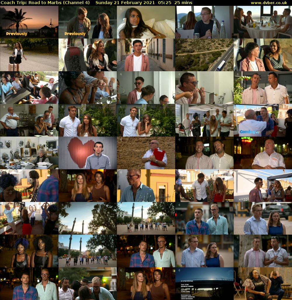 Coach Trip: Road to Marbs (Channel 4) Sunday 21 February 2021 05:25 - 05:50